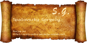 Spalovszky Gergely névjegykártya